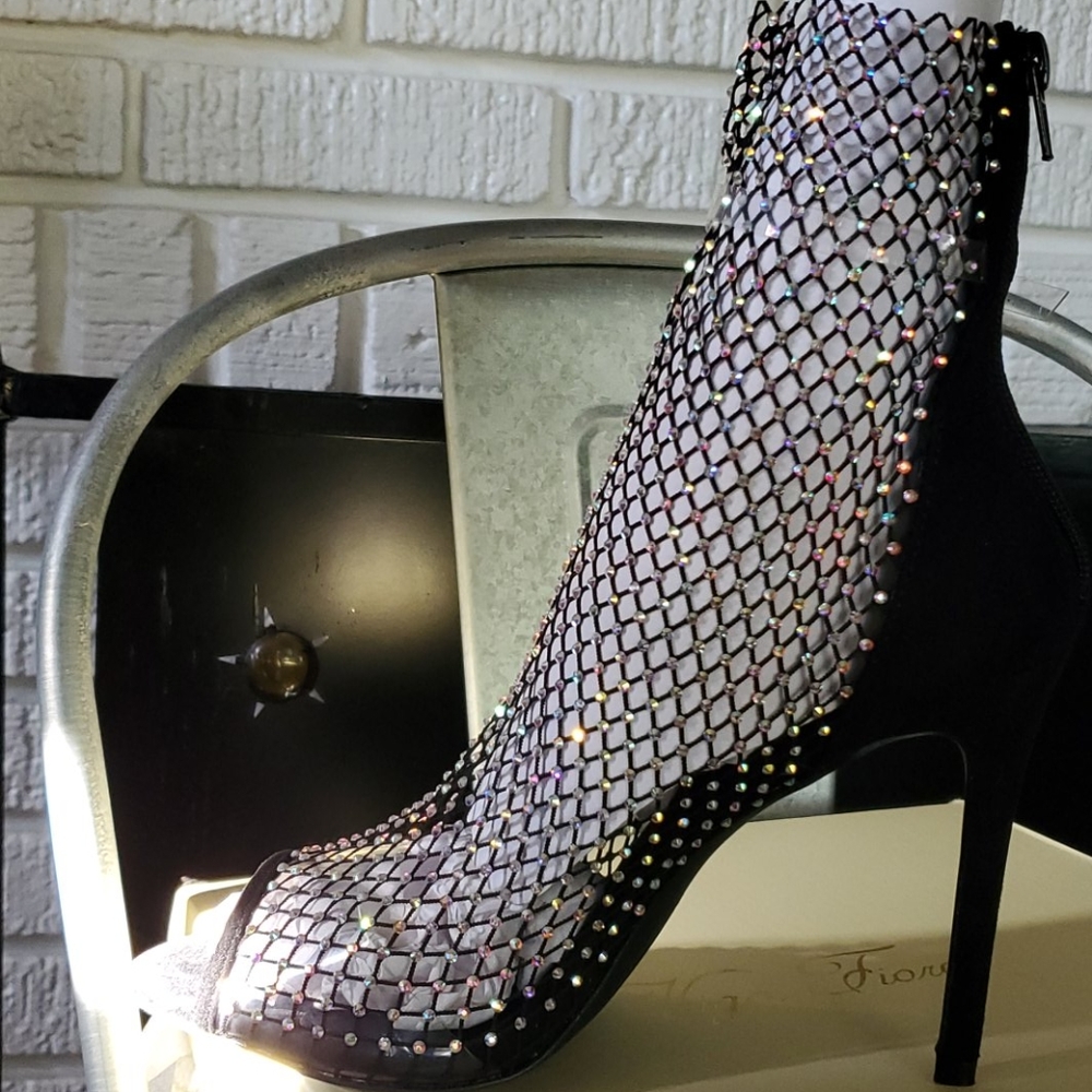 Fishnet Stiletto Sandals - Picture 2 of 13